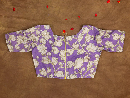 Hand Painted Pen Kalamkari Blouse for Saree – Artisan Kalamkari Silk Blouse – Festive & Wedding Ethnic Wear