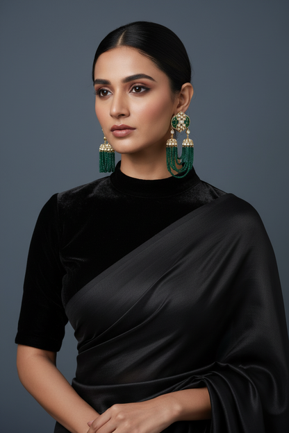 Diamond Jhumkas Polki Earrings Diamond Earrings Cocktail earrings 925 Silver Jewelry Silver Earrings - SHABURIS