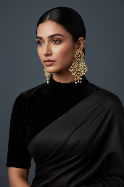 Diamond Jhumkas Chandbalis Polki Earrings Diamond Earrings Emerald Earrings 925 Silver Jewelry Silver Earrings - SHABURIS