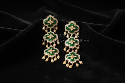 Diamond Jhumkas Cocktail Earrings Polki Earrings Diamond Earrings Emerald Earrings 925 Silver Jewelry Silver Earrings - SHABURIS