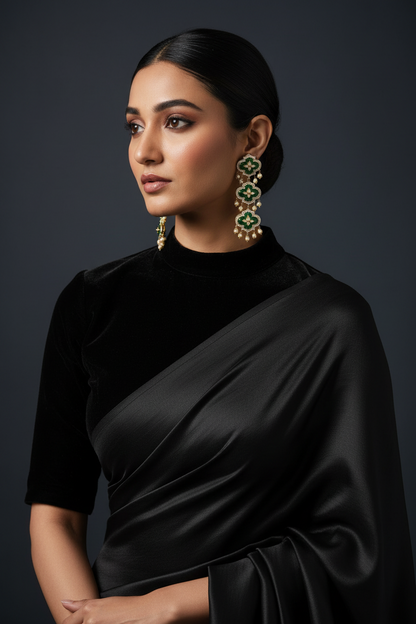 Diamond Jhumkas Cocktail Earrings Polki Earrings Diamond Earrings Emerald Earrings 925 Silver Jewelry Silver Earrings - SHABURIS