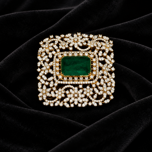 Swarovski pendent,swarovski chain,southindian Jewelery,Traditional indian Jewelery,Polki haram,Pure silver jewelry-NIHIRA