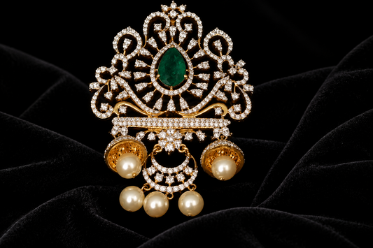 Swarovski pendant,swarovski chain,sabyasachi jewelry inspired Traditional indian Jewelery,Polki haram,Pure silver jewelry-NIHIRA