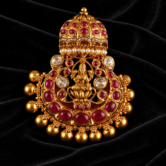 Temple Jewelry,Pure Silver Jewellery Indian ,Lakshmi Pendant,Temple Pendent,Indian Bridal,Indian Wedding Jewelry-NIHIRA-SHABURIS