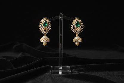 Polki Studs Polki Earrings Cocktail Earrings Diamond Studs Diamond Earrings Simple Studs Pearl Studs 925 Silver Earrings Silver Jewelry - SHABURIS