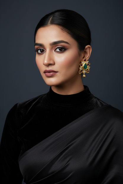 Diamond Earrings Polki Earrings 925 Silver Jewelry Silver Earrings Diamond Studs - SHABURIS