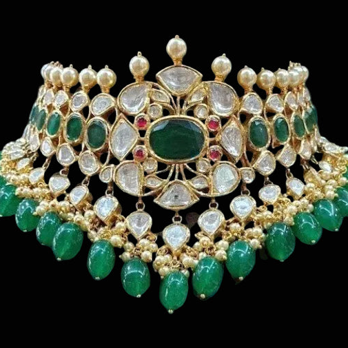 Bollywood Jewelry,Pure Silver Jewellery Indian ,Indian Choker,Kundan Necklace,Indian Bridal,Indian Wedding Jewelry-NIHIRA-SHABURIS