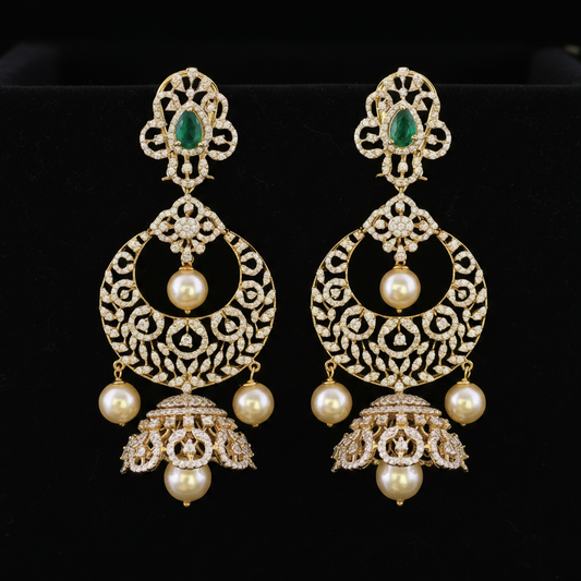 Polki Studs Polki Earrings Cocktail Earrings Diamond Studs Diamond Earrings Simple Studs Pearl Studs 925 Silver Earrings Silver Jewelry - SHABURIS