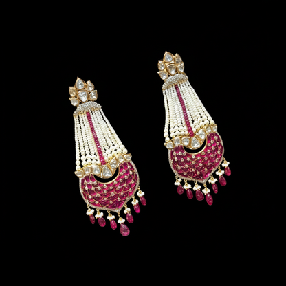 Polki Studs Polki Earrings Cocktail Earrings Diamond Studs Diamond Earrings Simple Studs Pearl Studs 925 Silver Earrings Silver Jewelry - SHABURIS