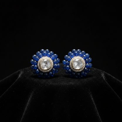 Polki Studs Polki Earrings Cocktail Earrings Diamond Studs Diamond Earrings Simple Studs Pearl Studs 925 Silver Earrings Silver Jewelry - SHABURIS