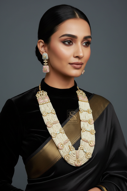Pearl Necklace Polki Necklace 925 Silver Jewelry 925 Silver Necklace -SHABURIS