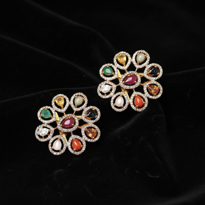 Polki Studs Polki Earrings Cocktail Earrings Diamond Studs Diamond Earrings Simple Studs Pearl Studs 925 Silver Earrings Silver Jewelry - SHABURIS