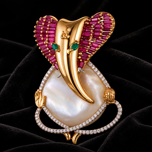 Latest Indian Jewelry,Pure Silver Jewellery Indian ,Ganesha pendent,temple jewelry,Indian Bridal,Indian Wedding Jewelry-NIHIRA-SHABURIS