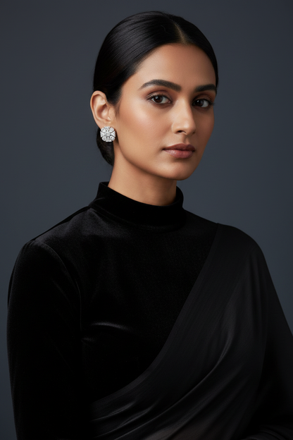Cocktail Studs Diamond Studs Polki Earrings Diamond Earrings Cocktail earrings 925 Silver Jewelry Silver Earrings - SHABURIS
