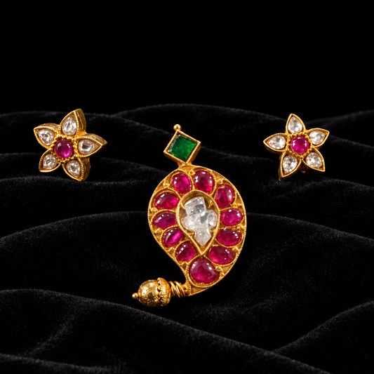 Kids Jewelry,Latest Indian Jewelry,South Indian Jewelry,Pure silver Big Studs Indian,Indian Earrings,Stud Earring,-NIHIRA-SHABURIS