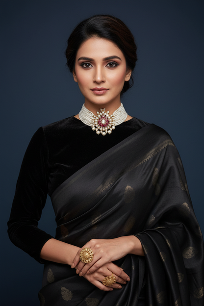 Pearl Necklace Polki Necklace 925 Silver Jewelry 925 Silver Necklace -SHABURIS