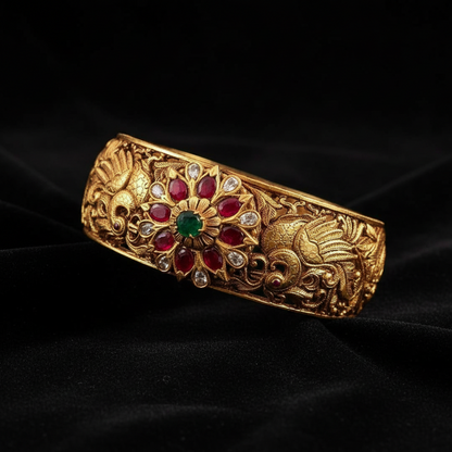 Nakshi Bangle,Pure Silver Jewellery Indian ,Bangle,Big antique Bangle,Indian Bridal,Indian Wedding Jewelry-NIHIRA-SHABURIS