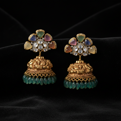 Polki Studs Polki Earrings Cocktail Earrings Diamond Studs Diamond Earrings Simple Studs Pearl Studs 925 Silver Earrings Silver Jewelry - SHABURIS