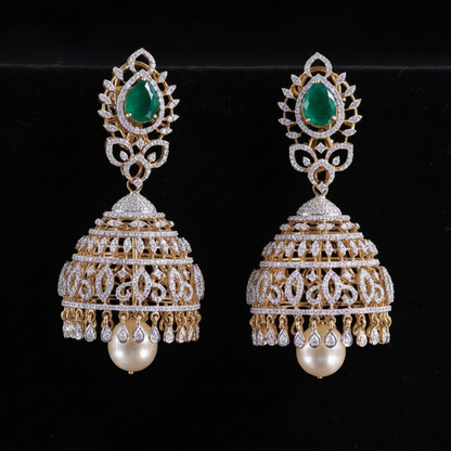 Polki Studs Polki Earrings Cocktail Earrings Diamond Studs Diamond Earrings Simple Studs Pearl Studs 925 Silver Earrings Silver Jewelry - SHABURIS