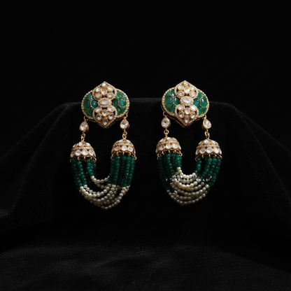 Polki Studs Polki Earrings Cocktail Earrings Diamond Studs Diamond Earrings Simple Studs Pearl Studs 925 Silver Earrings Silver Jewelry - SHABURIS