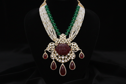 Padmavathi choker,Heavy choker,Sabyasachi Jewelry inspired,southindian Jewelery,indian Jewelery,Polki haram,Moissantie Pure silver-NIHIRA