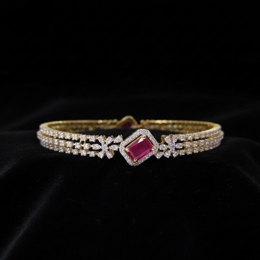 Diamond bangle indian,South Indian jewelry,Pure silver diamond pendent,swarovski bangle,Indian bangles -NIHIRA-SHABURIS