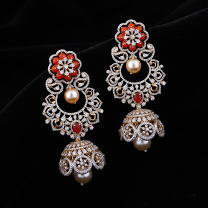 Polki Studs Polki Earrings Cocktail Earrings Diamond Studs Diamond Earrings Simple Studs Pearl Studs 925 Silver Earrings Silver Jewelry - SHABURIS