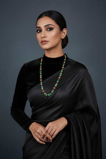 Russian Emerald Necklace Puligoru Necklace 925 Silver Jewelry 925 Silver Necklace -SHABURIS