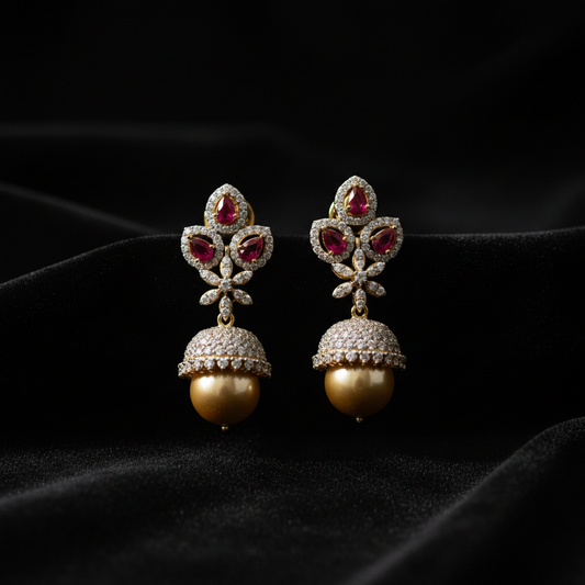 Diamond Jhumka Diamond Earrings Diamond Studs 925 Silver Jewelry Silver Earrings - SHABURIS