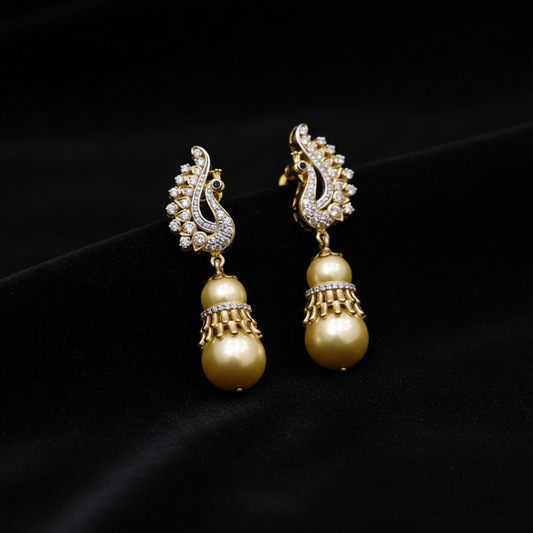 Peacock Earrings Diamond Earrings Diamond Studs 925 Silver Jewelry Silver Earrings - SHABURIS