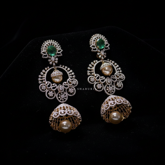 Polki Studs Polki Earrings Cocktail Earrings Diamond Studs Diamond Earrings Simple Studs Pearl Studs 925 Silver Earrings Silver Jewelry - SHABURIS