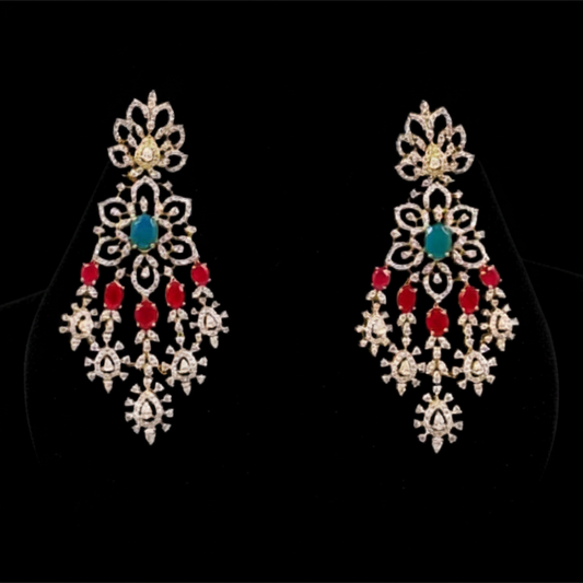 Polki Studs Polki Earrings Cocktail Earrings Diamond Studs Diamond Earrings Simple Studs Pearl Studs 925 Silver Earrings Silver Jewelry - SHABURIS
