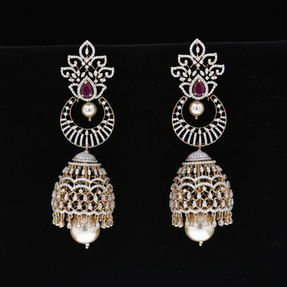 Polki Studs Polki Earrings Cocktail Earrings Diamond Studs Diamond Earrings Simple Studs Pearl Studs 925 Silver Earrings Silver Jewelry - SHABURIS