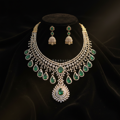 Diamond Jewelry,Pure Silver Jewelry Indian,Diamond Necklace,Indian Necklace,Indian Bridal,Indian Wedding Jewelry-charm jewelry