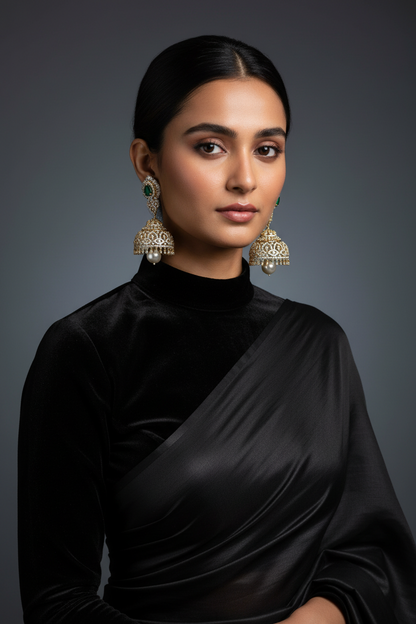 Polki Studs Polki Earrings Cocktail Earrings Diamond Studs Diamond Earrings Simple Studs Pearl Studs 925 Silver Earrings Silver Jewelry - SHABURIS
