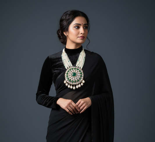 Polki Necklace Pearl Necklace Diamond Necklace 925 Silver Jewelry SIlver Necklace - SHABURIS