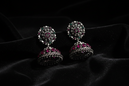 Oxidized Jewelry Jhumkas 925 Silver Jewelry Silver Earrings - SHABURIS