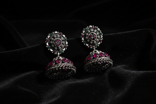 Oxidized Jewelry Jhumkas 925 Silver Jewelry Silver Earrings - SHABURIS
