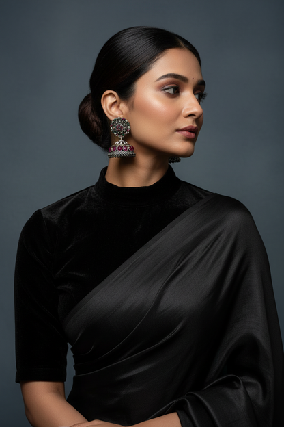 Oxidized Jewelry Jhumkas 925 Silver Jewelry Silver Earrings - SHABURIS