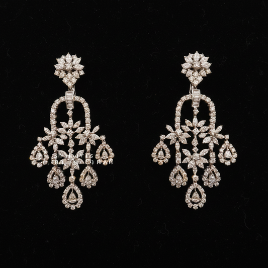 Polki Studs Polki Earrings Cocktail Earrings Diamond Studs Diamond Earrings Simple Studs Pearl Studs 925 Silver Earrings Silver Jewelry - SHABURIS