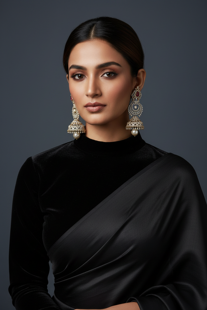 Diamond Studs Polki Earrings Diamond Earrings Cocktail earrings 925 Silver Jewelry Silver Earrings - SHABURIS