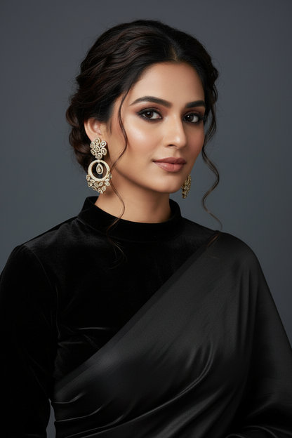 Diamond Chandbalis Diamond Earrings Diamond Studs Polki Earrings 925 Silver Jewelry Silver Earrings - SHABURIS