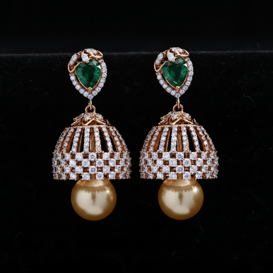 Polki Studs Polki Earrings Cocktail Earrings Diamond Studs Diamond Earrings Simple Studs Pearl Studs 925 Silver Earrings Silver Jewelry - SHABURIS