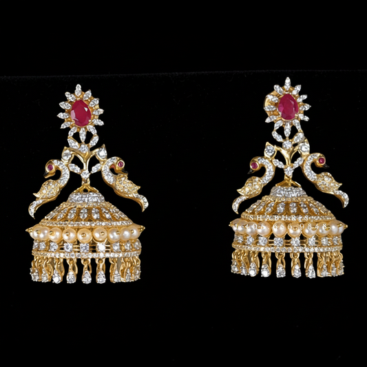 Polki Studs Polki Earrings Cocktail Earrings Diamond Studs Diamond Earrings Simple Studs Pearl Studs 925 Silver Earrings Silver Jewelry - SHABURIS