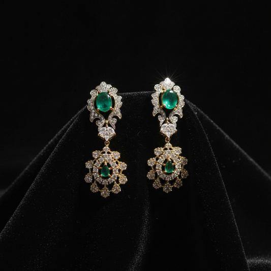 Diamond Earrings Diamond Jhumkas 925 Silver Earrings Silver Jewelry - SHABURIS