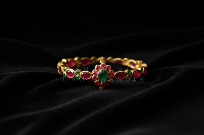 Ruby bangle,Pure Silver Jewellery Indian ,simple openable bangle,rubies,Indian party wear jewelry,Indian kids Jewelry-NIHIRA-SHABURIS