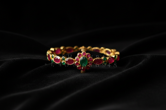 Ruby bangle,Pure Silver Jewellery Indian ,simple openable bangle,rubies,Indian party wear jewelry,Indian kids Jewelry-NIHIRA-SHABURIS