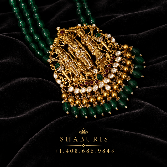 Temple RaamParivar Jewelry,Pure Silver Jewelry Indian ,Rama Sita Pendent ,Big pendent,Antique Jewelry,Indian Temple Jewelry - SHABURIS