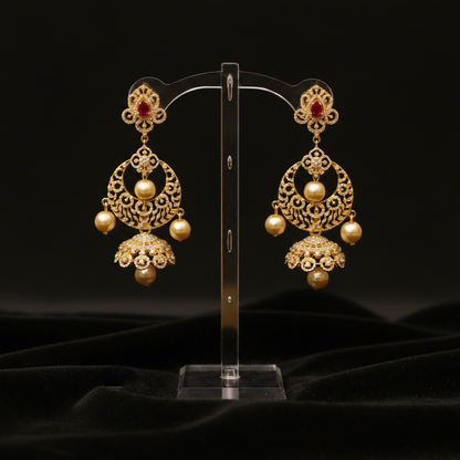 Diamond Earrings Chandbali 925 Silver Jewelry Silver Earrings - SHABURIS