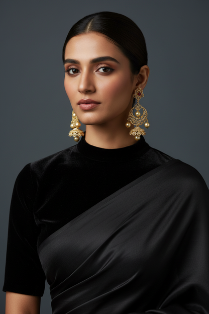 Diamond Earrings Chandbali 925 Silver Jewelry Silver Earrings - SHABURIS